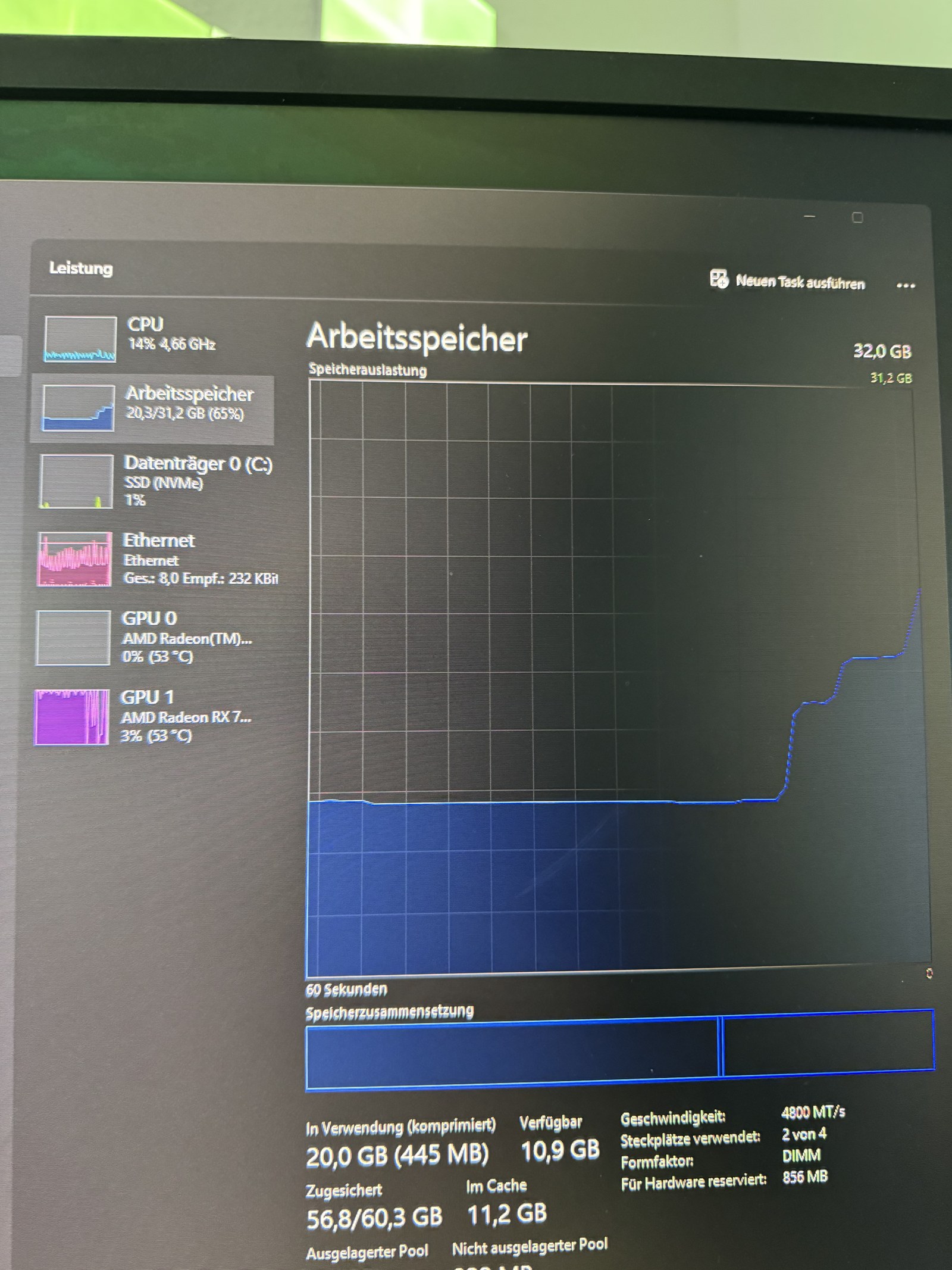 Windows Task Manager dritter System-Crash durch ROCm Memory Leak ComfyUI