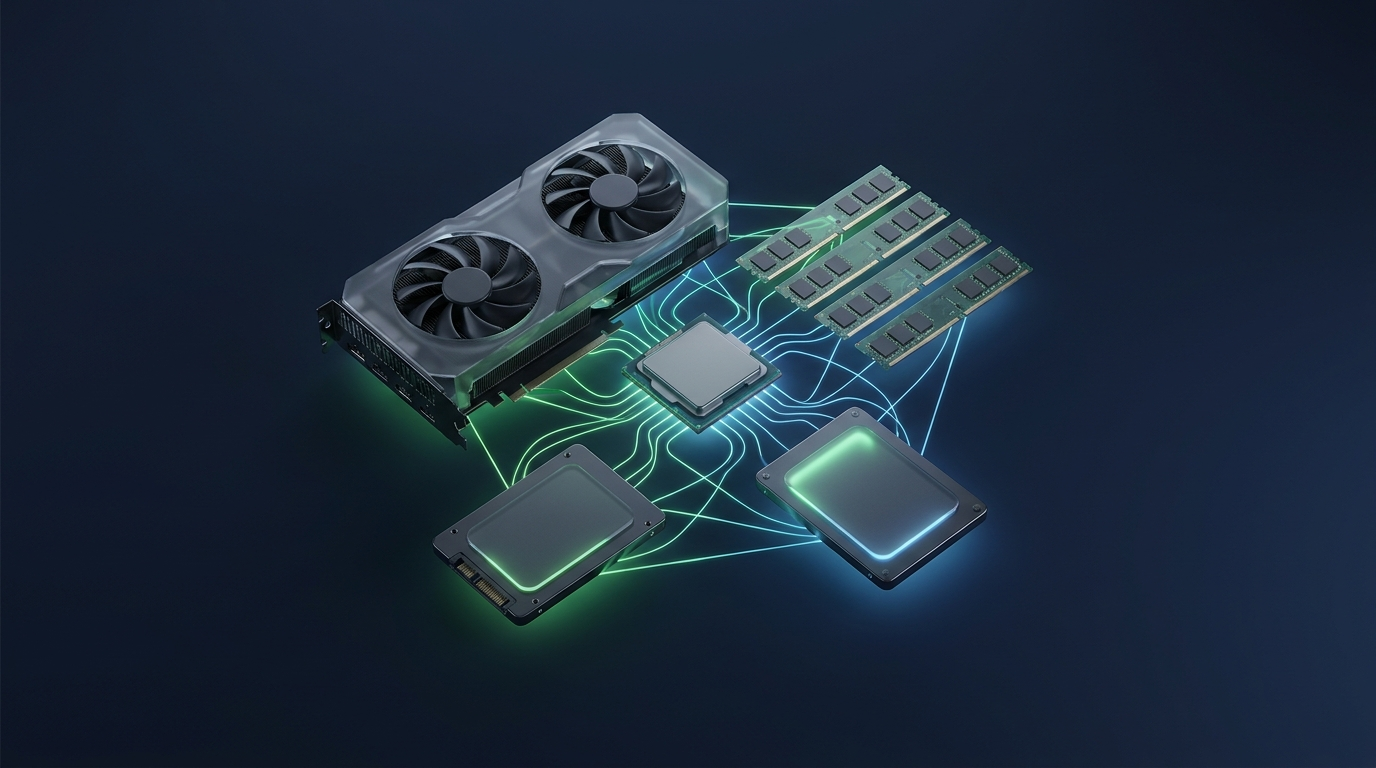 Hero-Image: Welche Hardware brauchst du für lokale KI? GPU, RAM & SSD ehrlich erklärt